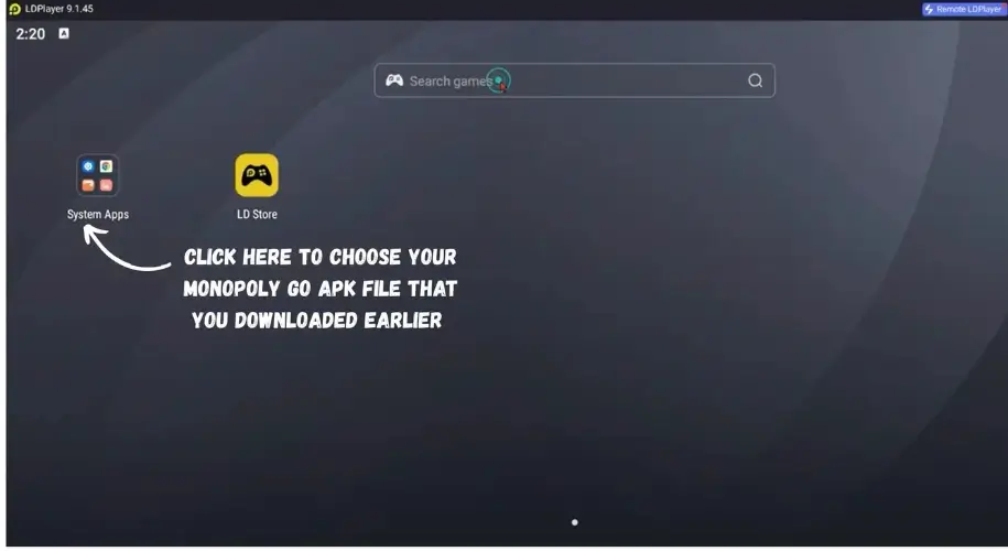 For PC 22 MONOPOLY GO MOD APK EMULATOR INSTALLATION STEP 5